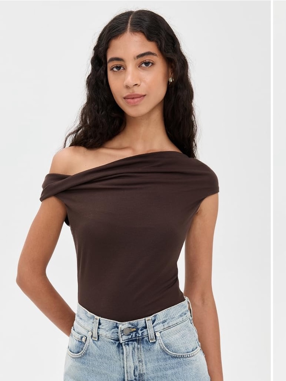 Reformation Off-the-Shoulder Brown Twist Camisole